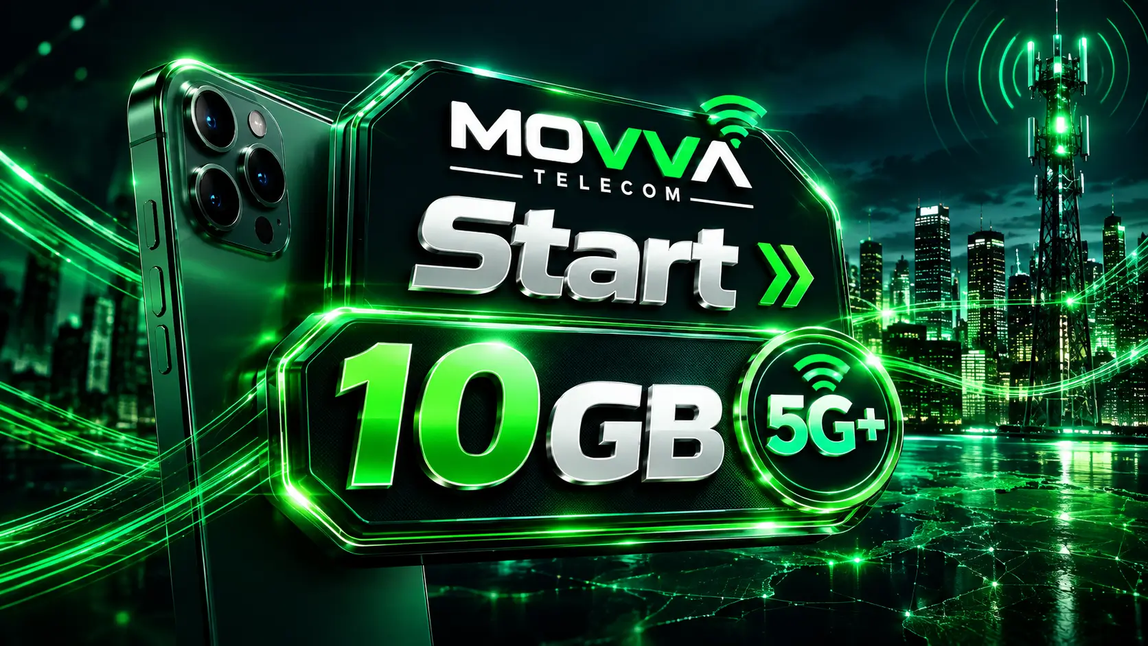 Plano Movva Start 10GB por R$ 58,90 mensais com 5G+ e dupla conectividade TIM e Vivo